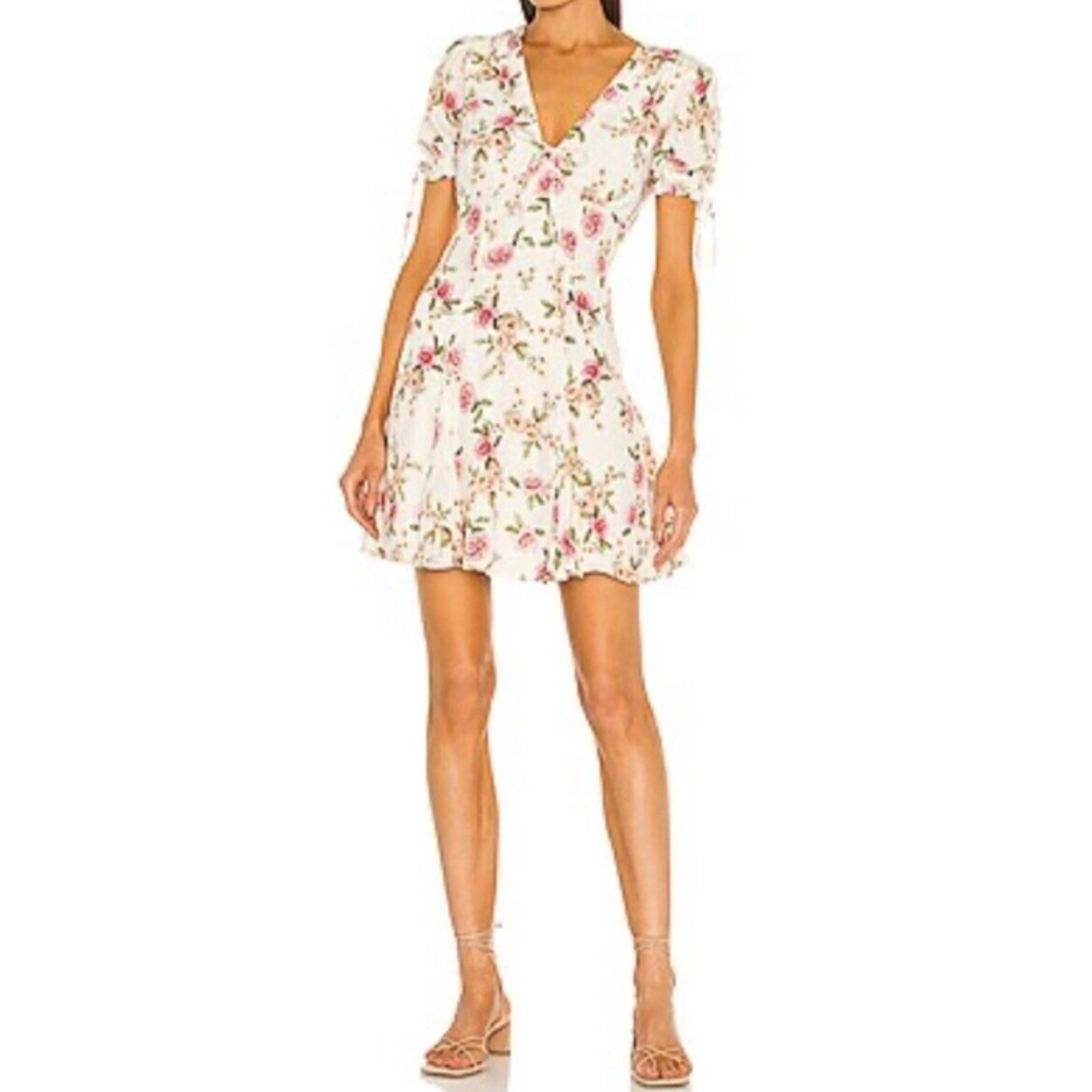 Yumi Kim Kelly Royal Rose Ivory White Floral Mini Womens Dress- Size Xl $223